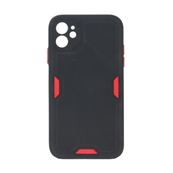iPhone 11 - Siliconen backcover met rode accenten – Zwart