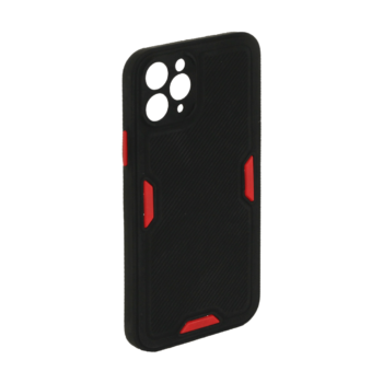 iPhone 11 Pro - Siliconen backcover met rode accenten – Zwart