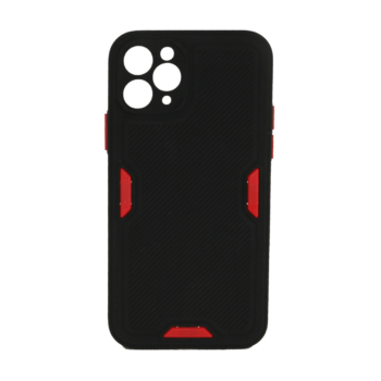 iPhone 11 Pro - Siliconen backcover met rode accenten – Zwart