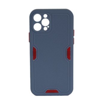 iPhone 12 Pro Max - Siliconen Backcover met rode accenten – Licht blauw
