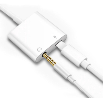 Apple iphone adapter lightning audio jack 2in1 Audio + Opladen